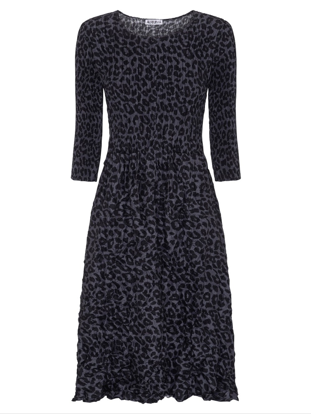 Alquema Three Quarter Sleeve Smash Dress in Leopard